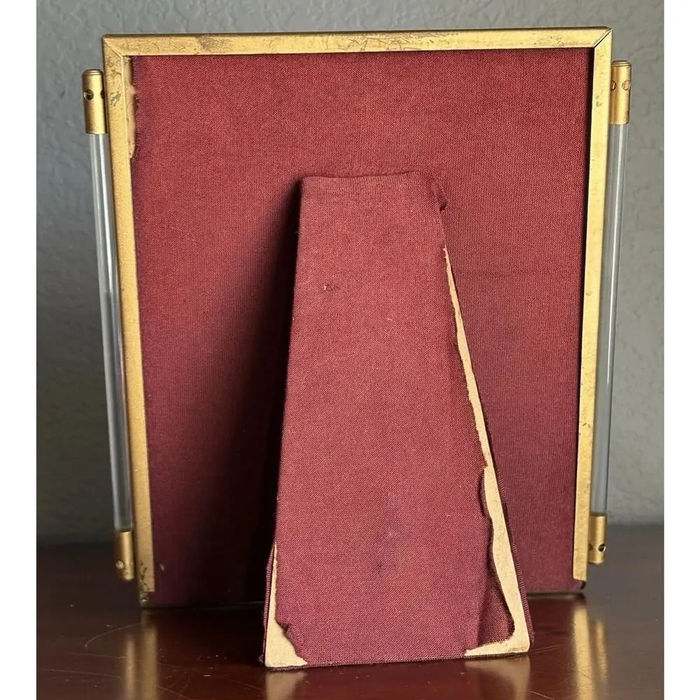 VtG Matson Hollywood Regency Gold Tone Lucite Side Column Picture Frame Art Deco